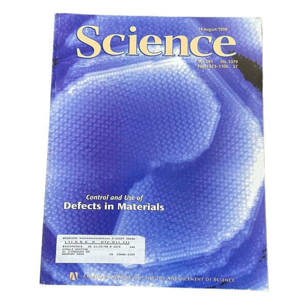 AAAS Science Magazine u Vol 281 No 5379 August 14 1998 Defects in Materials - Picture 1 of 5